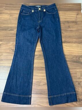 BLUE REVIVAL Women's RECYCLED DENIM FLARE WIDE LEG JEANS Size 27 y2k